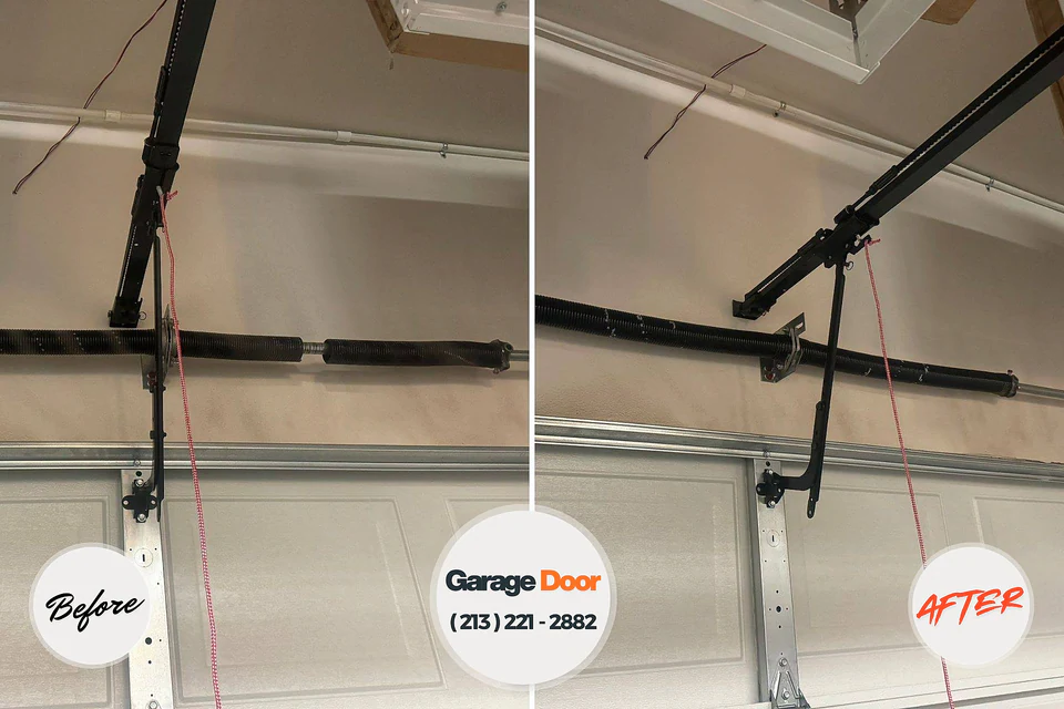 Before and after: garage door repair Hudson Falls, NY
